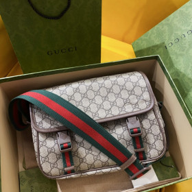 [Gucci] 구찌 GG 수프림 메신저백 베이지/에보니