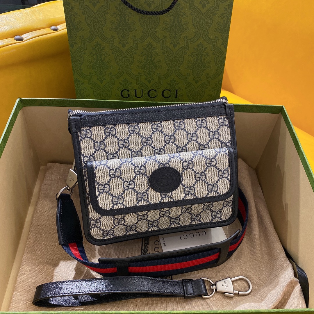 [Gucci] 구찌 GG 레트로 인터로킹 메신저백