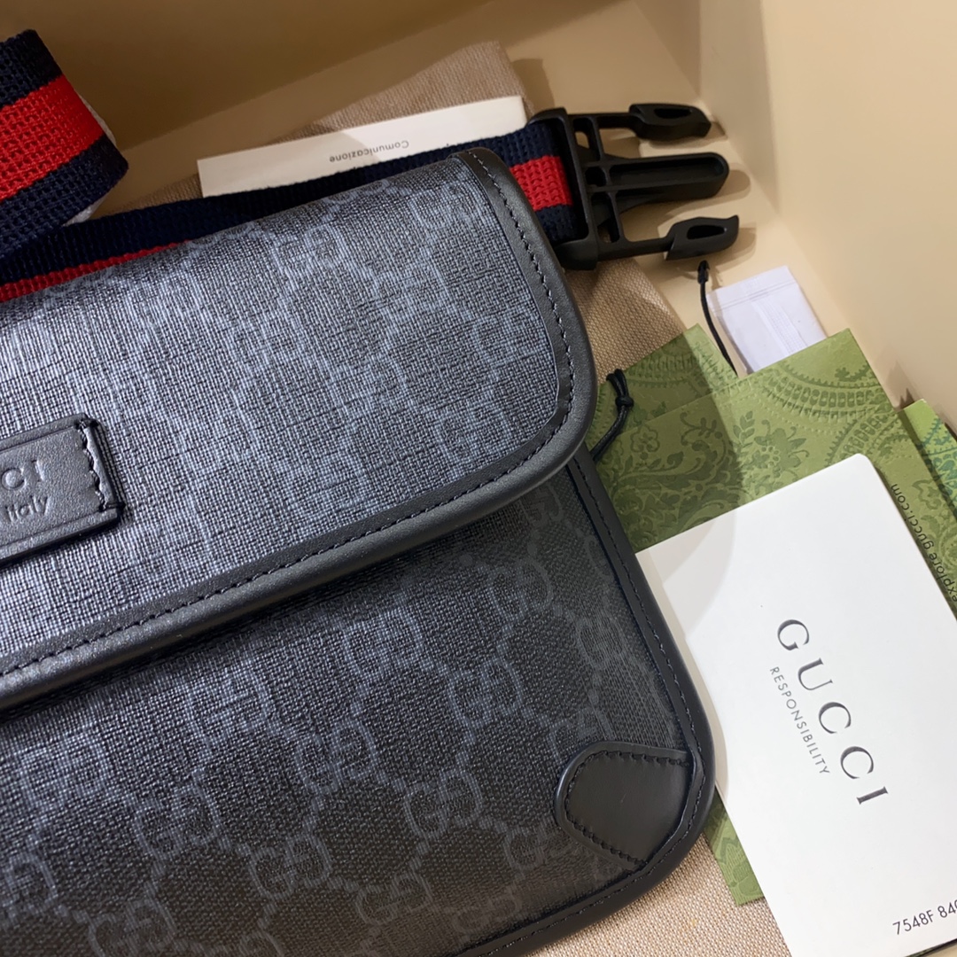 [Gucci] 구찌 GG 수프림 벨트백 블랙