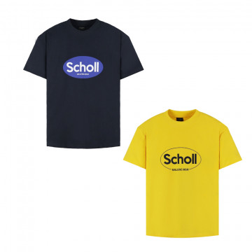 [Balenciaga] 발렌시아가 scholl 로고 프린팅 반팔 티셔츠