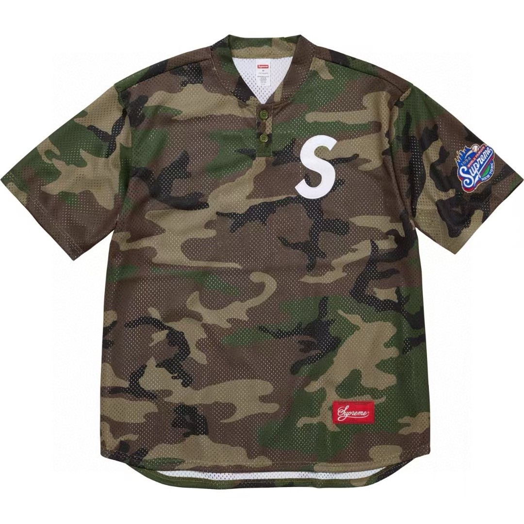 [SUPREME] 슈프림 S 로고 베이스볼 헨리 저지