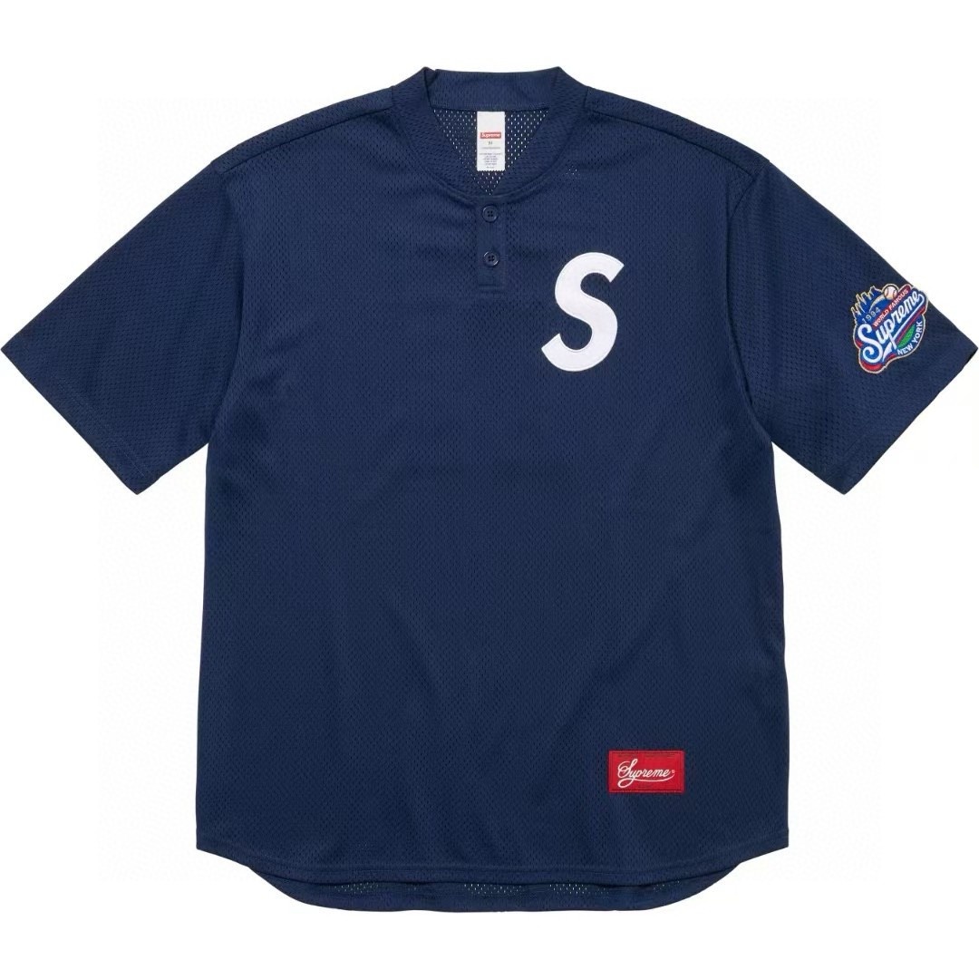 [SUPREME] 슈프림 S 로고 베이스볼 헨리 저지