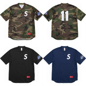 [SUPREME] 슈프림 S 로고 베이스볼 헨리 저지