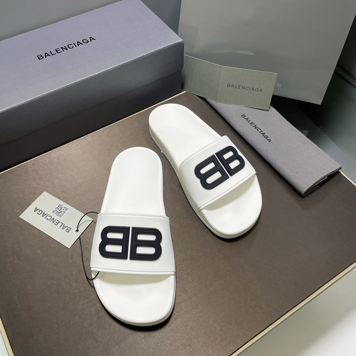 [Balenciaga] 발렌시아가 BB 로고 풀 슬라이드 -5Color