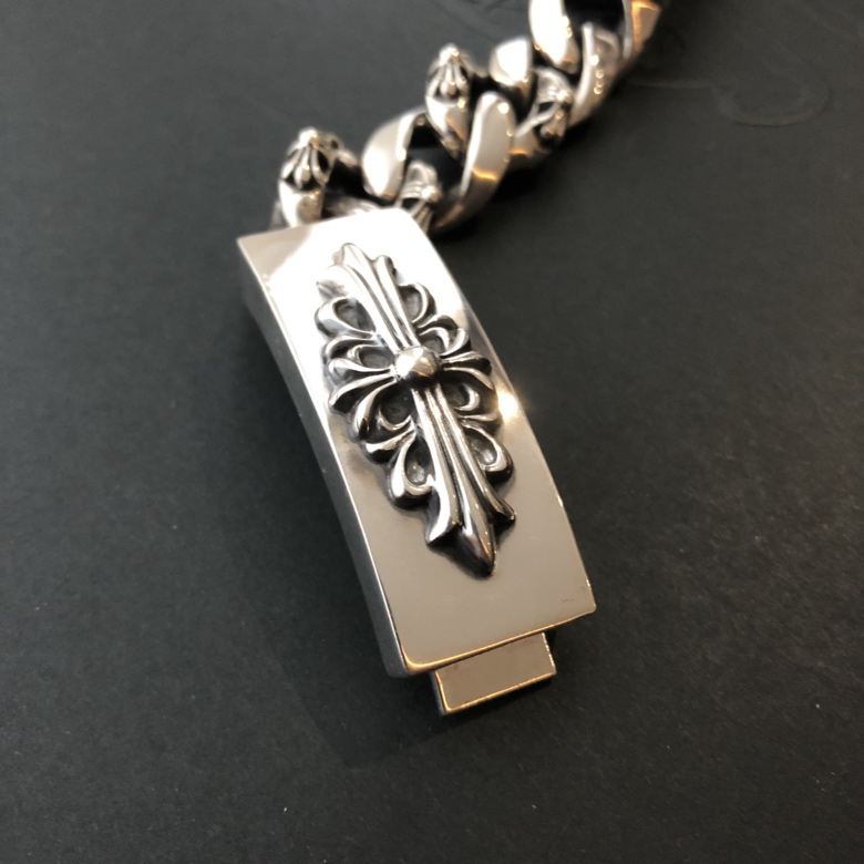 [Chrome Hearts] 크롬하츠 더블 ID 팬시 체인 클립 팔찌