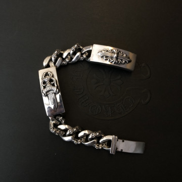 [Chrome Hearts] 크롬하츠 더블 ID 팬시 체인 클립 팔찌