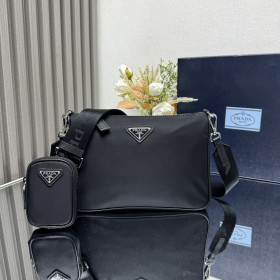 [Prada] 프라다 리나일론 앤 사피아노 레더 숄더백