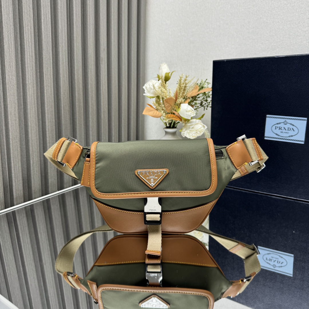 [Prada] 프라다 리나일론 앤 레더 숄더백 -2Color