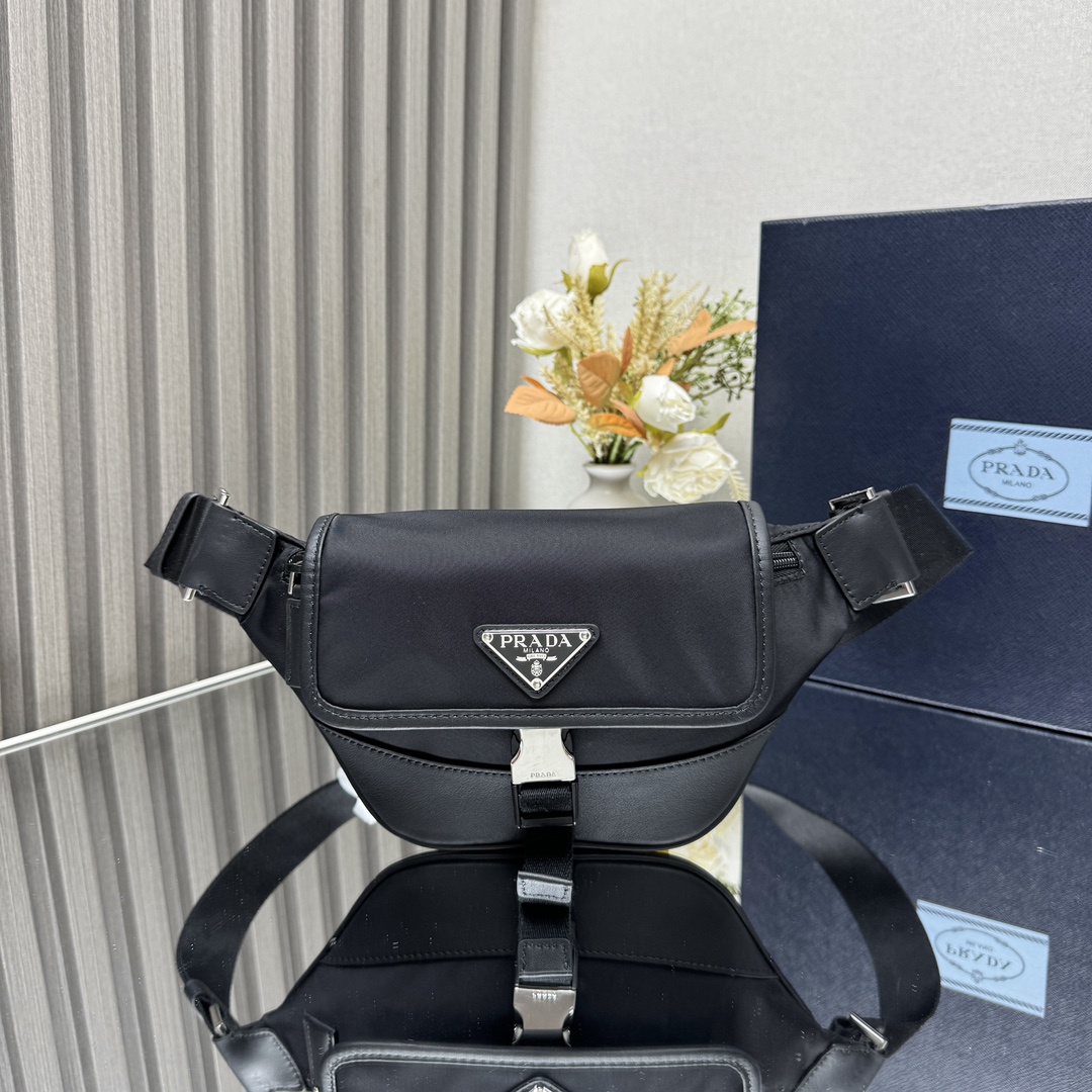 [Prada] 프라다 리나일론 앤 레더 숄더백 -2Color