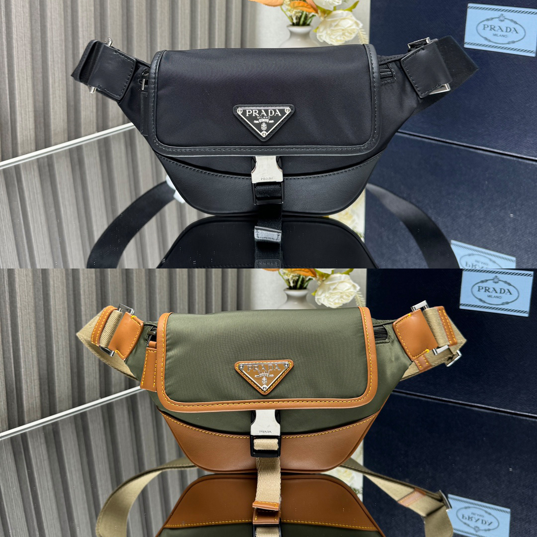[Prada] 프라다 리나일론 앤 레더 숄더백 -2Color