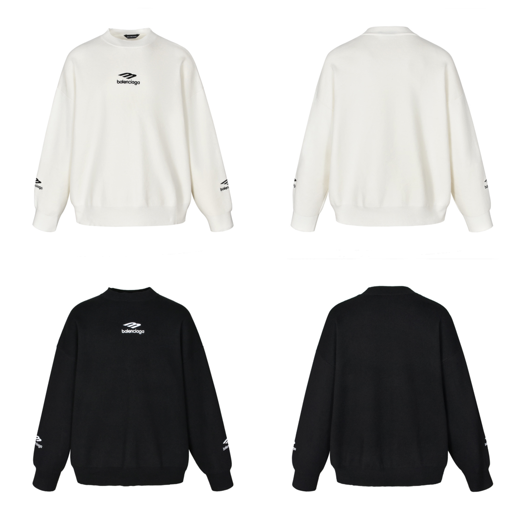 [Balenciaga] 발렌시아가 3B 로고 크루넥 니트웨어