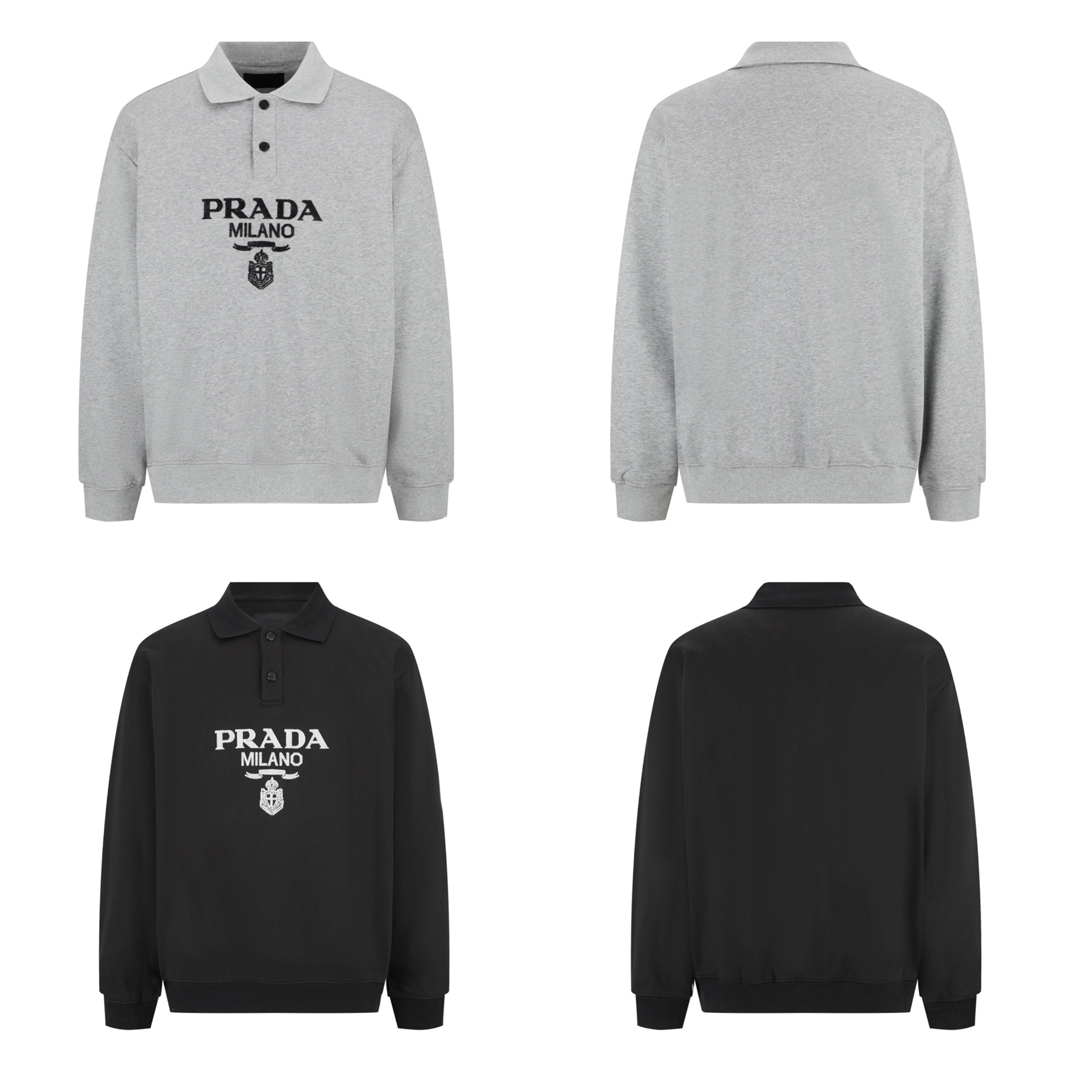 [Prada] 프라다 로고 코튼 폴로 셔츠