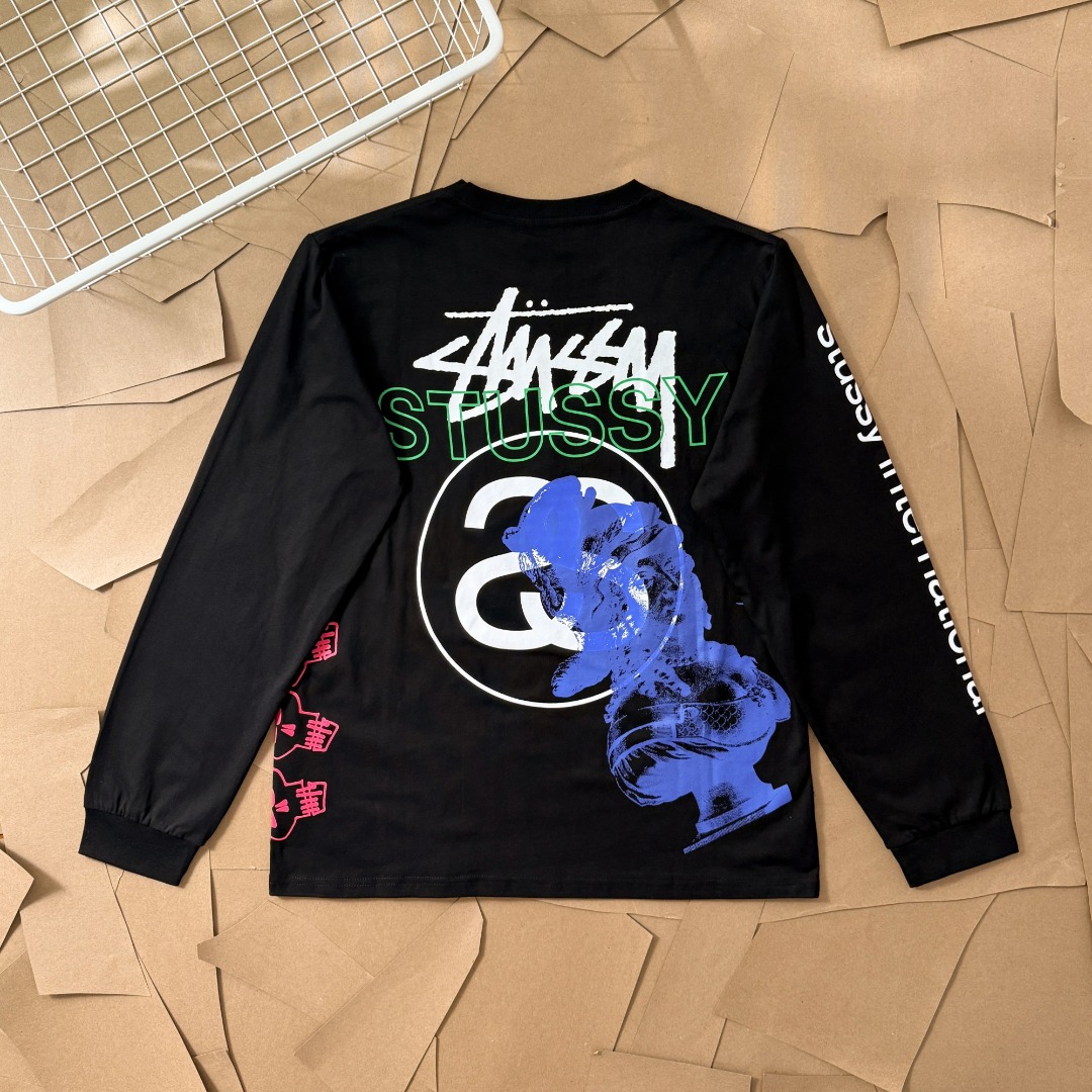 [Stussy] 스투시 테스트 스트라이크 피그먼트 다이드 롱슬리브 티셔츠