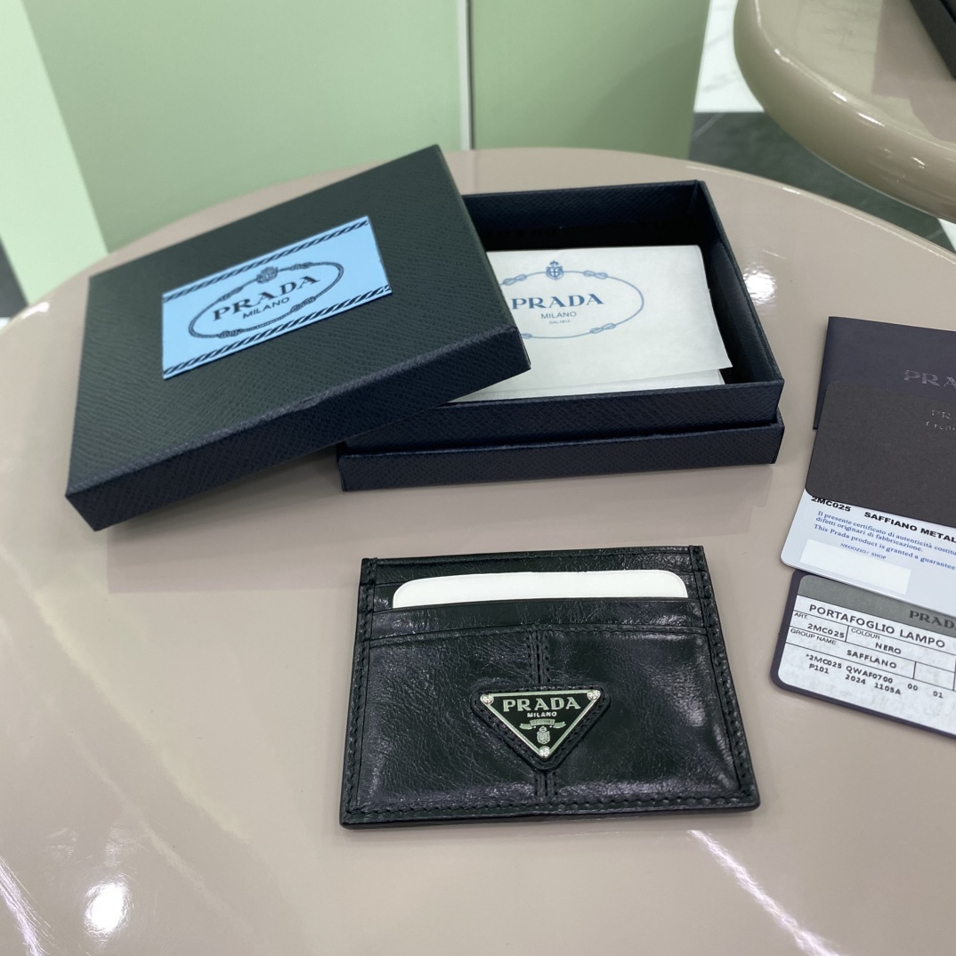 [PRADA] 프라다 레더 카드 홀더 블랙