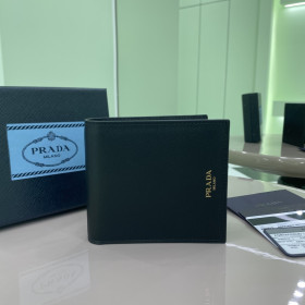 [PRADA] 프라다 핫 스탬프 레터링 로고 반지갑