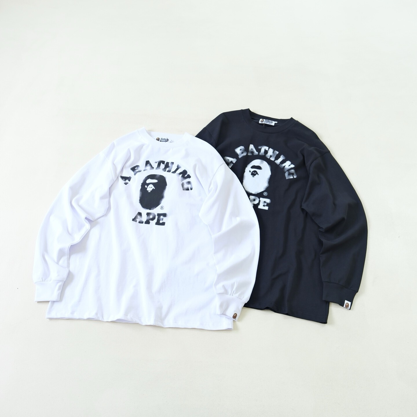 [Bape] 베이프 컬리지 릴렉스드 핏 롱슬리브 티셔츠
