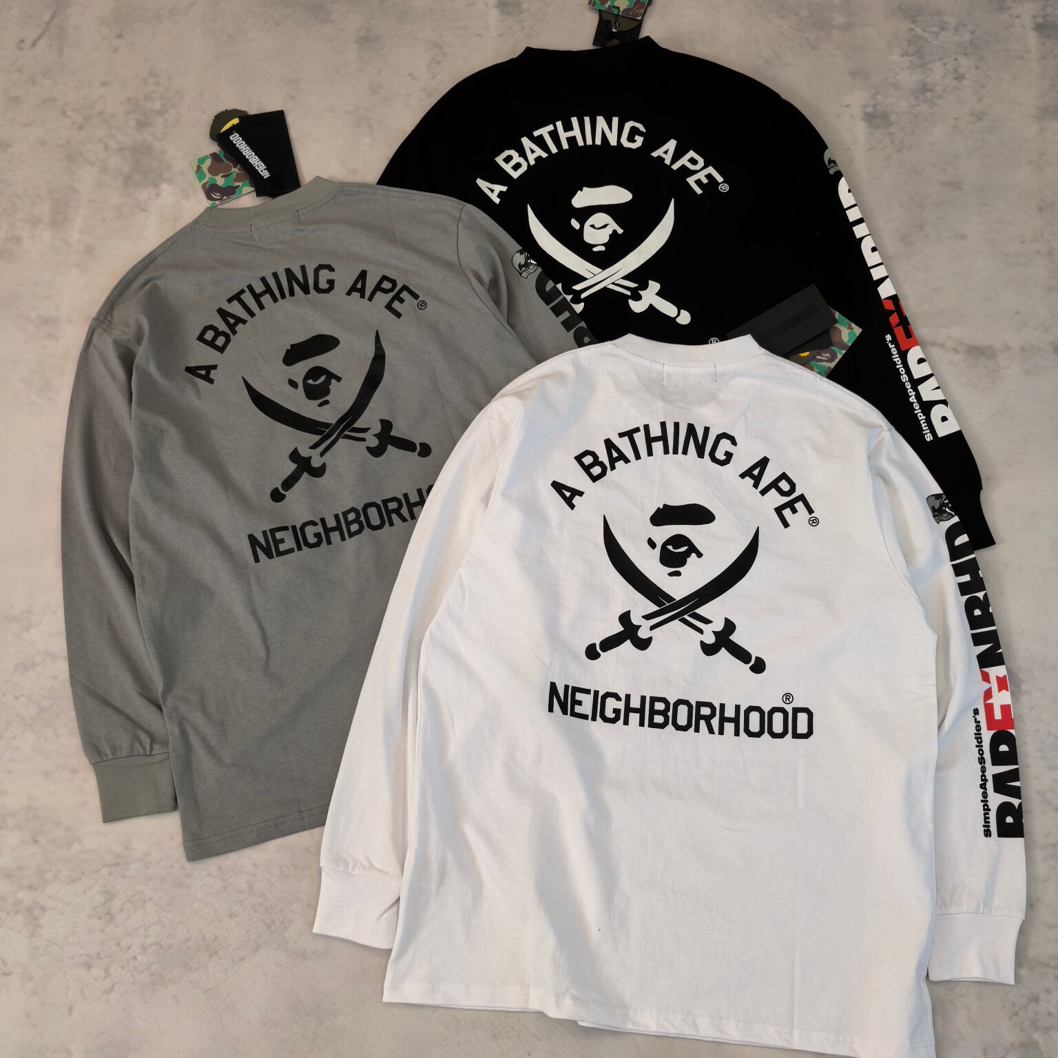 [Bape] 베이프 x 네이버후드 롱슬리브 티셔츠