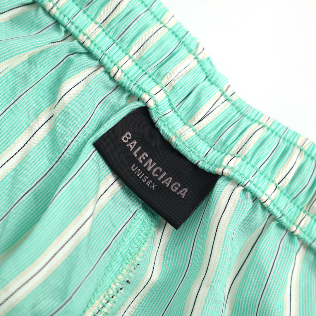 [Balenciaga] 발렌시아가 라지 파자마 팬츠 그린/화이트