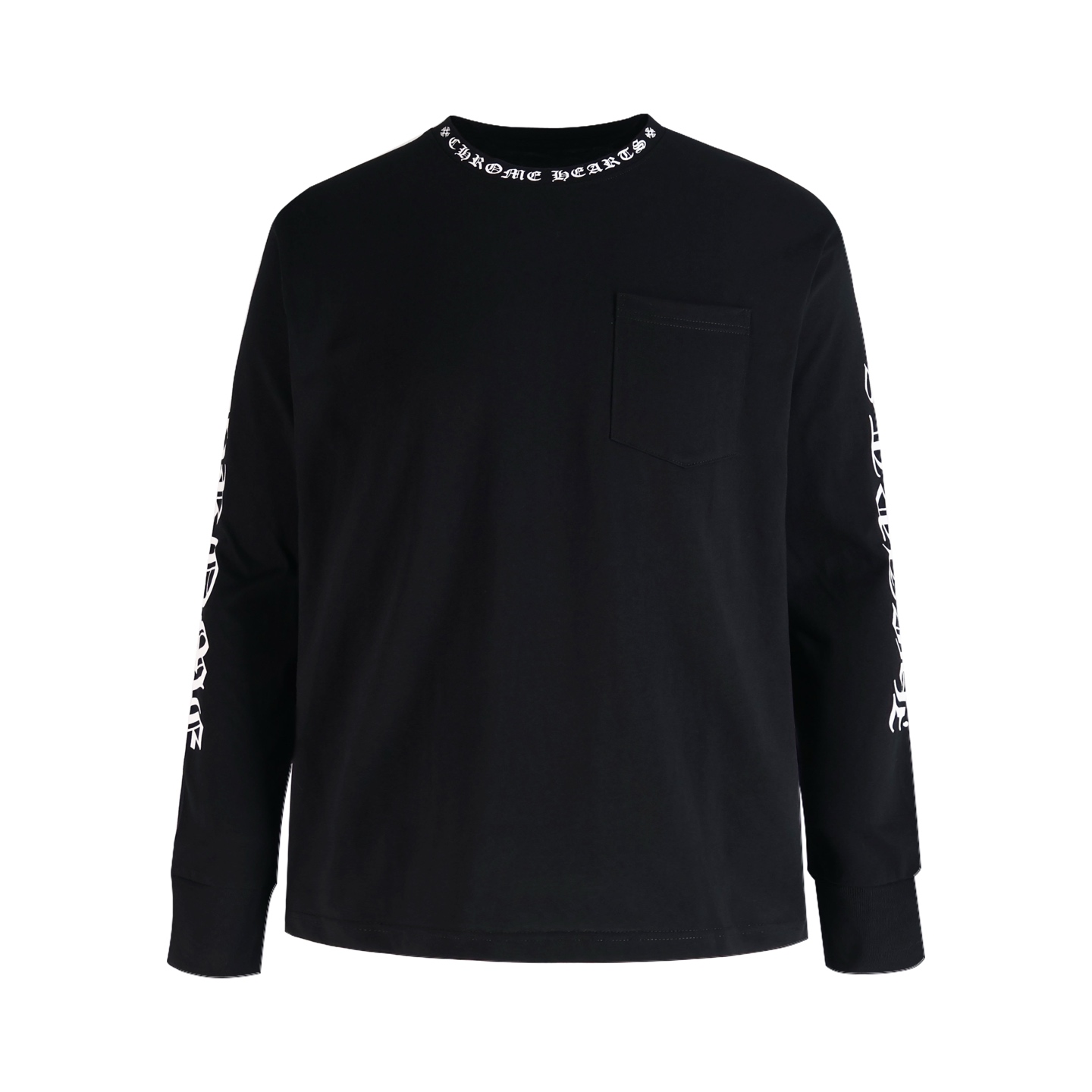 [CHROME HEARTS] 크롬하츠 넥 스크립트 로고 롱슬리브 티셔츠