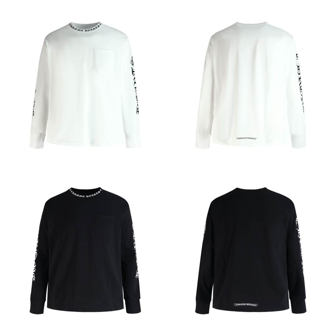 [CHROME HEARTS] 크롬하츠 넥 스크립트 로고 롱슬리브 티셔츠