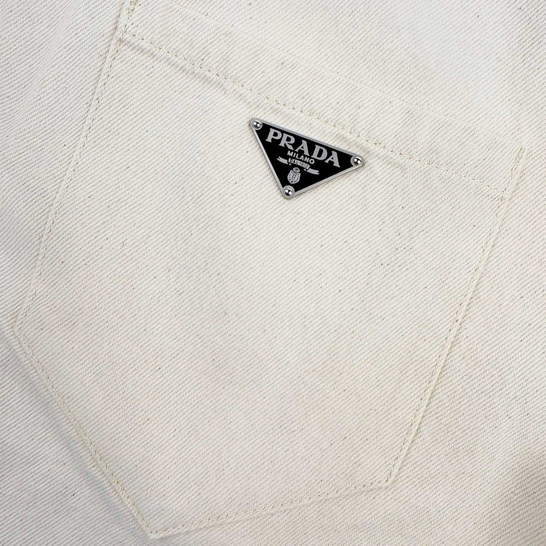 [PRADA] 프라다 불 데님 셔츠 베이지