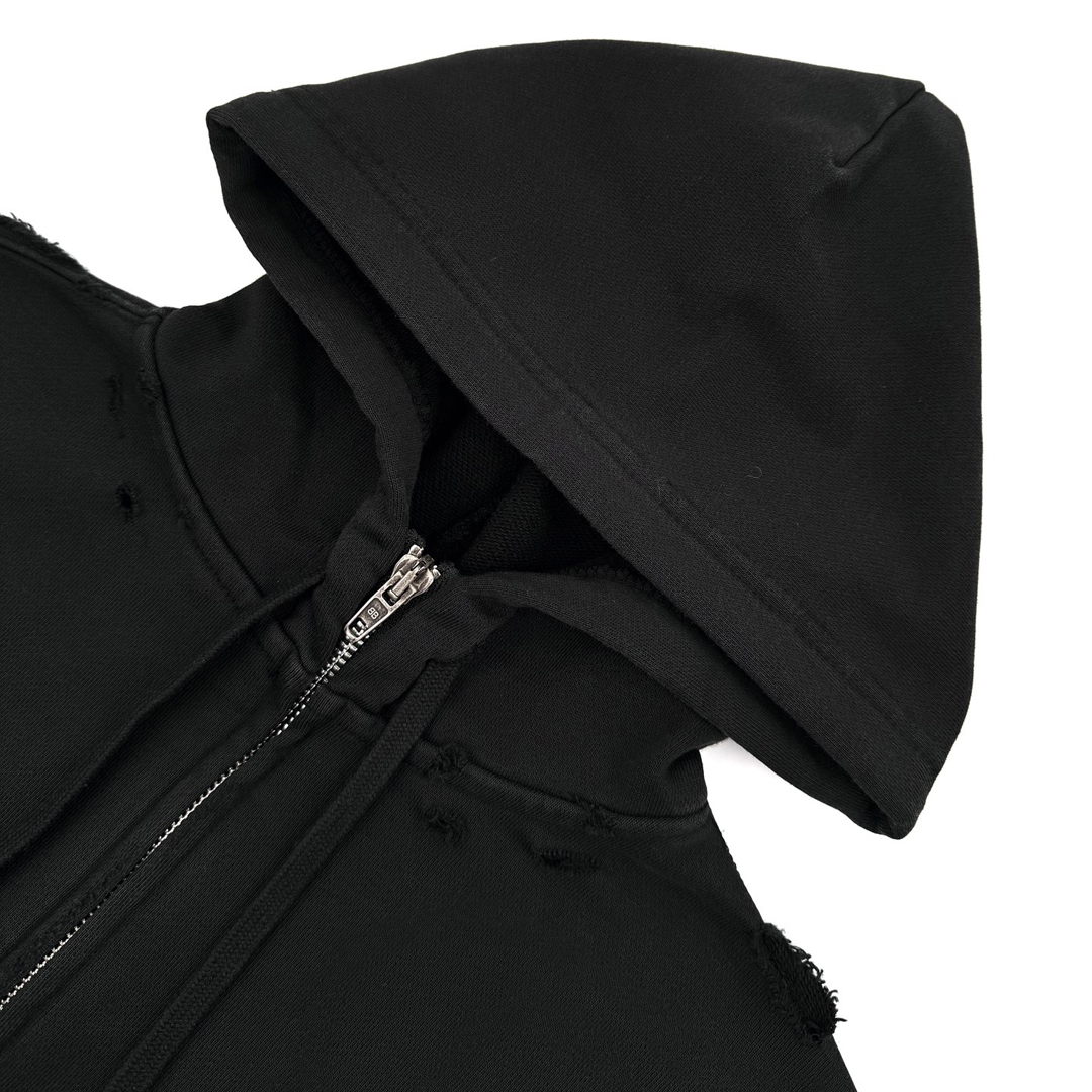 [Balenciaga] 발렌시아가 시큐리티 테이프 로고 라지 집업 후드
