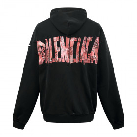 [Balenciaga] 발렌시아가 시큐리티 테이프 로고 라지 집업 후드