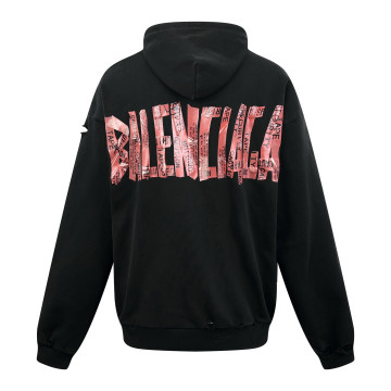 [Balenciaga] 발렌시아가 시큐리티 테이프 로고 라지 집업 후드