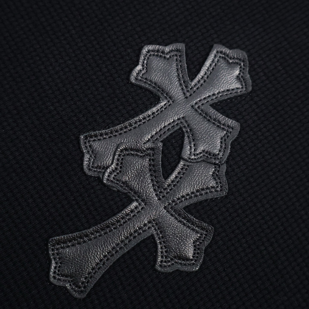 [CHROME HEARTS] 크롬하츠 크로스 패치 와플 헨리넥 티셔츠
