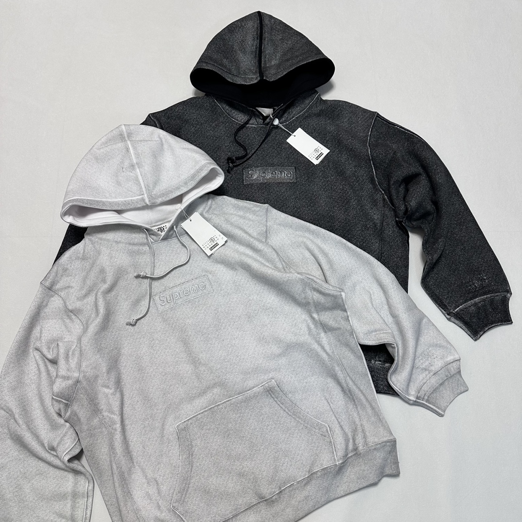 [Supreme] 슈프림 x MM6 메종 마르지엘라 포일 박스로고 후드 스웨트셔츠