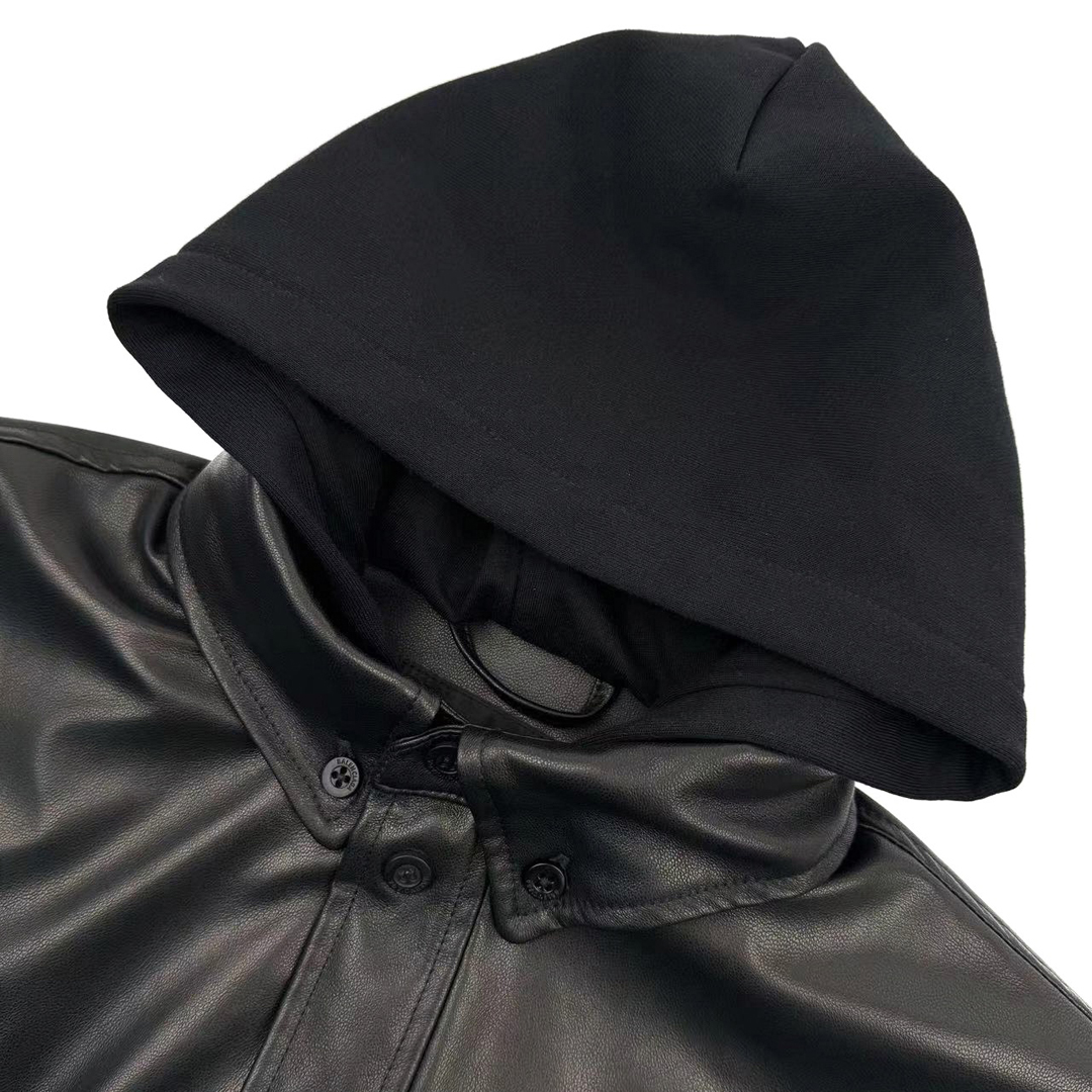 [Balenciaga] 발렌시아가 셔츠 파카 후드 가죽 자켓