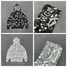 [BAPE] 베이프 시티 카모 샤크 풀 집 후드