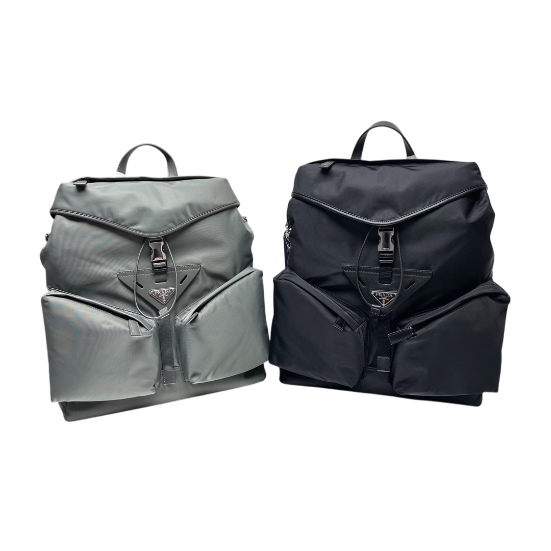 [PRADA] 프라다 리나일론 및 가죽 백팩