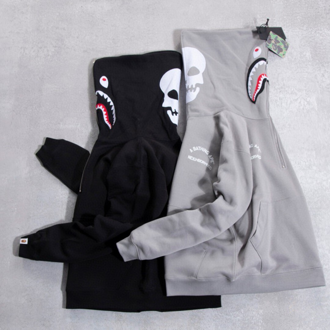 [BAPE] 베이프 x 네이버후드 투 페이스 하프 집 풀오버 후드