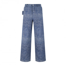 [DIOR] 디올 라벨 카펜터 진 블루 코튼 자카드