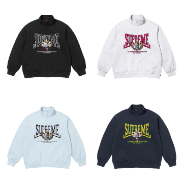 [Supreme] 슈프림 크레스트 아플리케 하프 집 풀오버