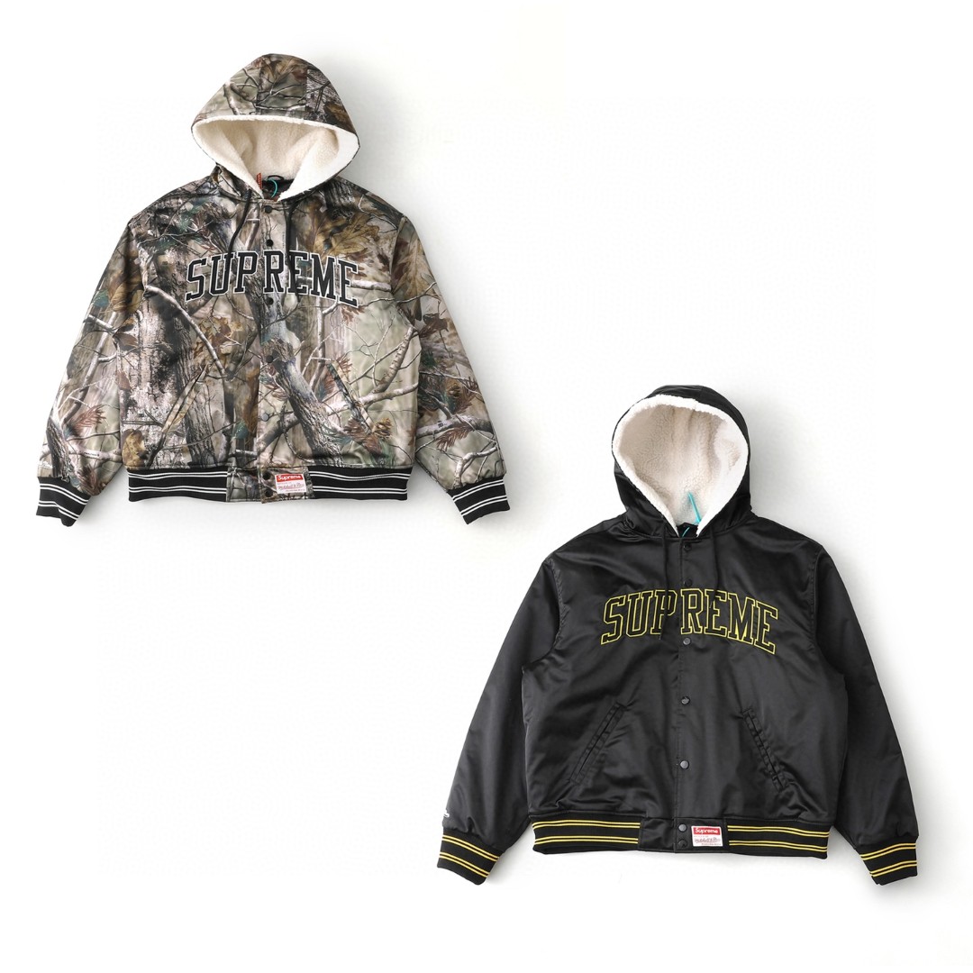 [Supreme] 슈프림 미첼 & 네스 라인드 후드 사틴 바시티 자켓