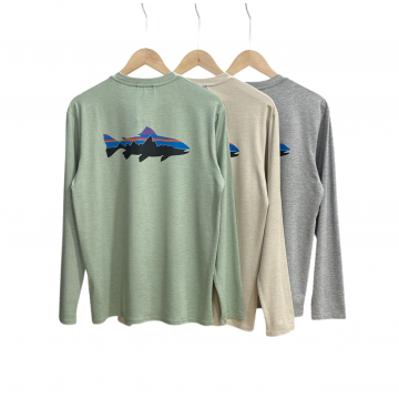 [Patagonia] 파타고니아 캐필린 쿨 데일리 그래픽 피쉬 로고 롱슬리브 티셔츠