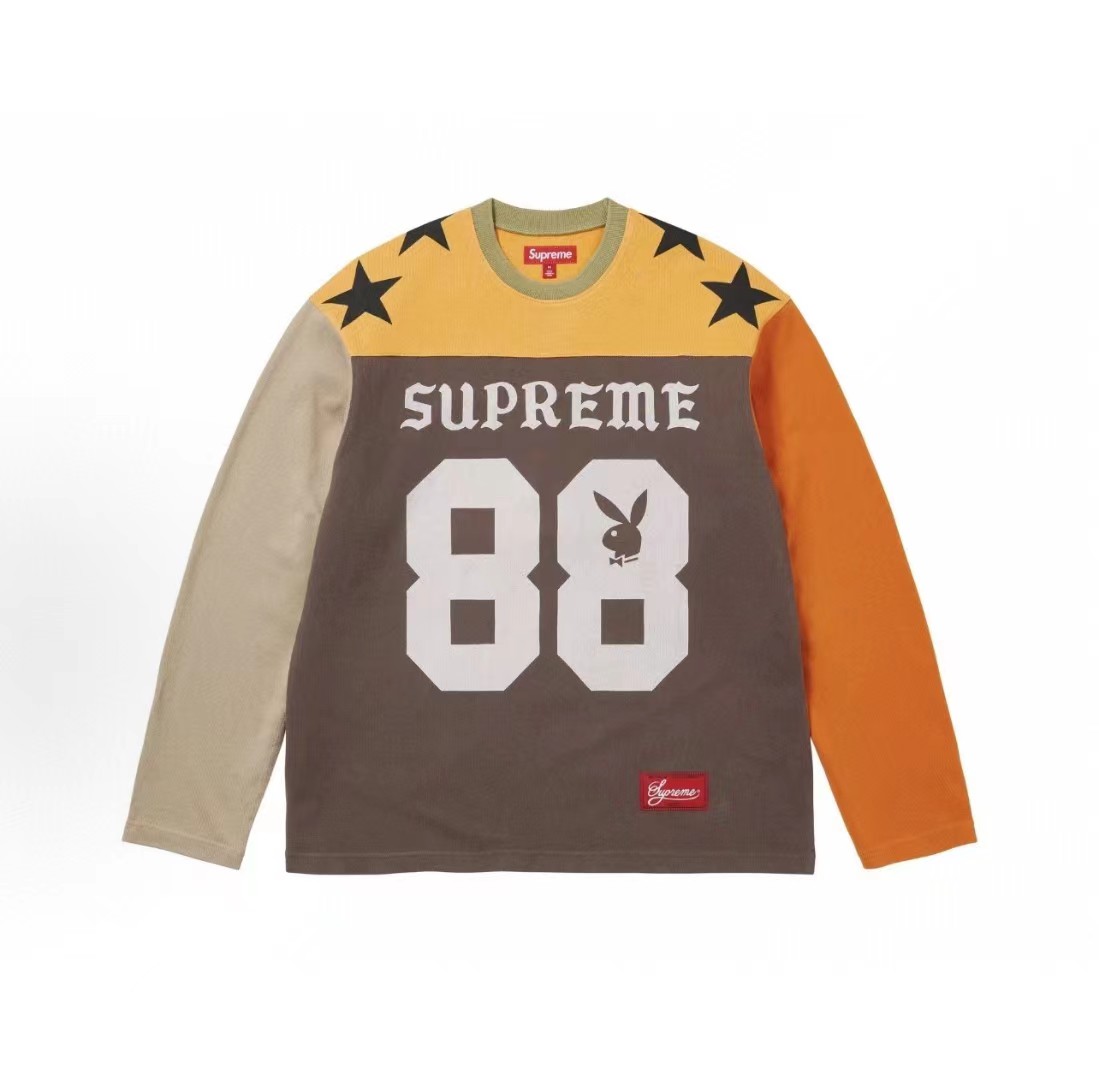 [SUPREME] 슈프림 x 플레이보이 롱슬리브 풋볼 탑 멀티컬러