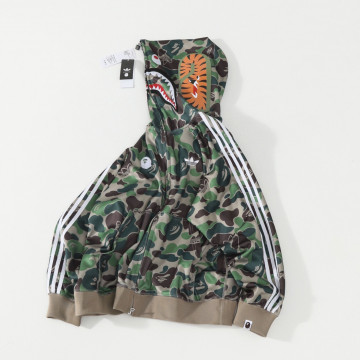 [BAPE X ADIDAS] 베이프 x 아디다스 트랙 카모 샤크 풀 집 후드