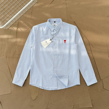 [국내발송] 아미 파리스 스몰 하트 로고 스트라이프 셔츠 -M,XL