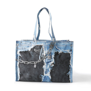 [Acne Studios] 아크네 스튜디오 데님 프린트 토트 미드 블루