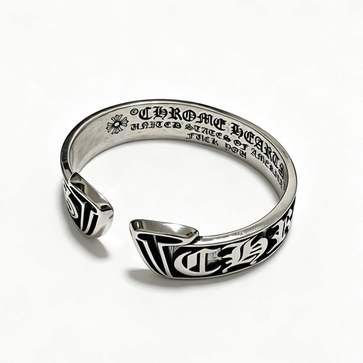 [Chrome Hearts] 크롬하츠 스크롤 라벨 뱅글 팔찌