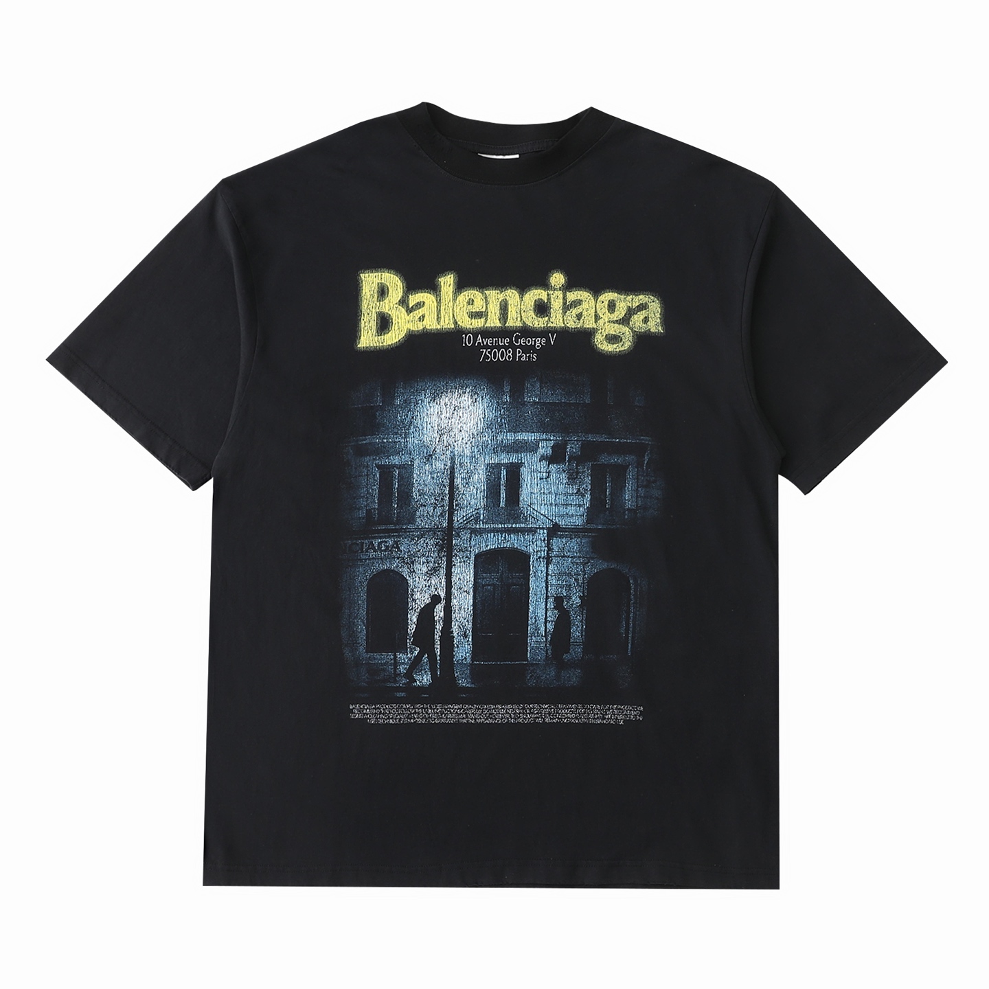 [Balenciaga] 발렌시아가 디 어드레스 미디엄 핏 티셔츠 워시드 블랙 티셔츠