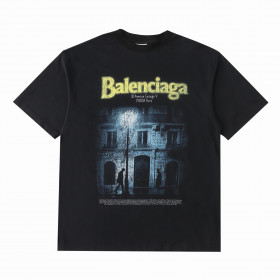[Balenciaga] 발렌시아가 디 어드레스 미디엄 핏 티셔츠 워시드 블랙 티셔츠