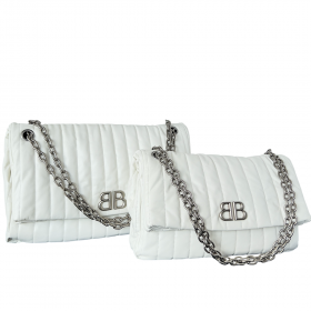 [Balenciaga] 발렌시아가 모나코 퀼팅 체인 백 화이트
