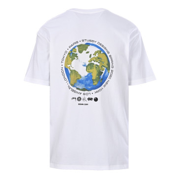 [STUSSY] 스투시 지구 프린팅 반팔 티셔츠