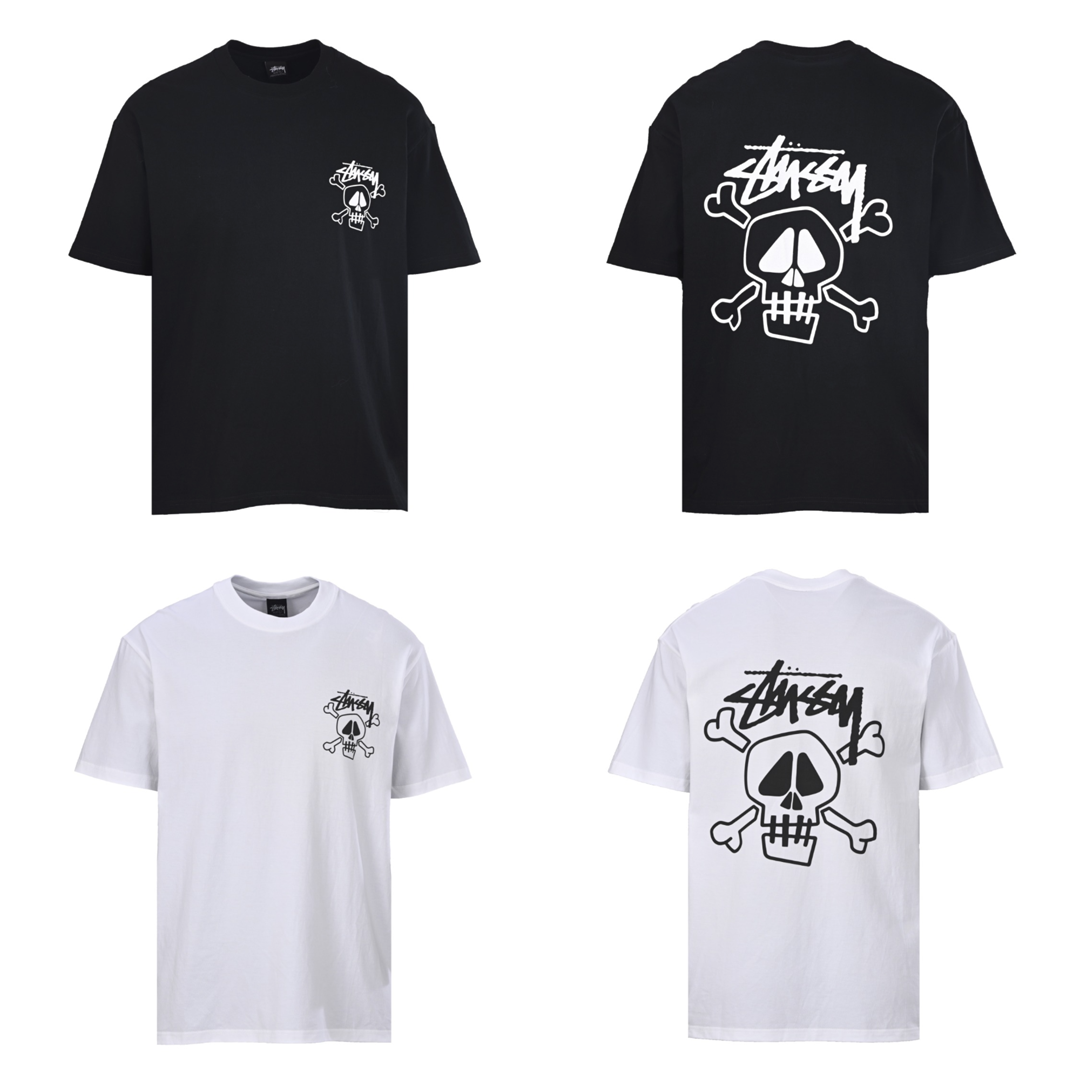 [STUSSY] 스투시 스컬 & 본즈 피그먼트 다이드 반팔 티셔츠