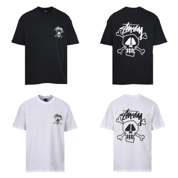 [STUSSY] 스투시 스컬 & 본즈 피그먼트 다이드 반팔 티셔츠