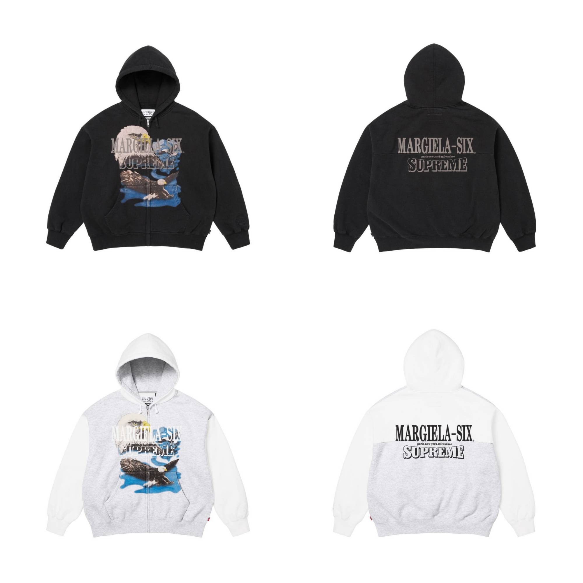 [Supreme x MM6 Maison Margiela] 슈프림 x MM6 메종 마르지엘라 이글 집업 후드 스웨트셔츠